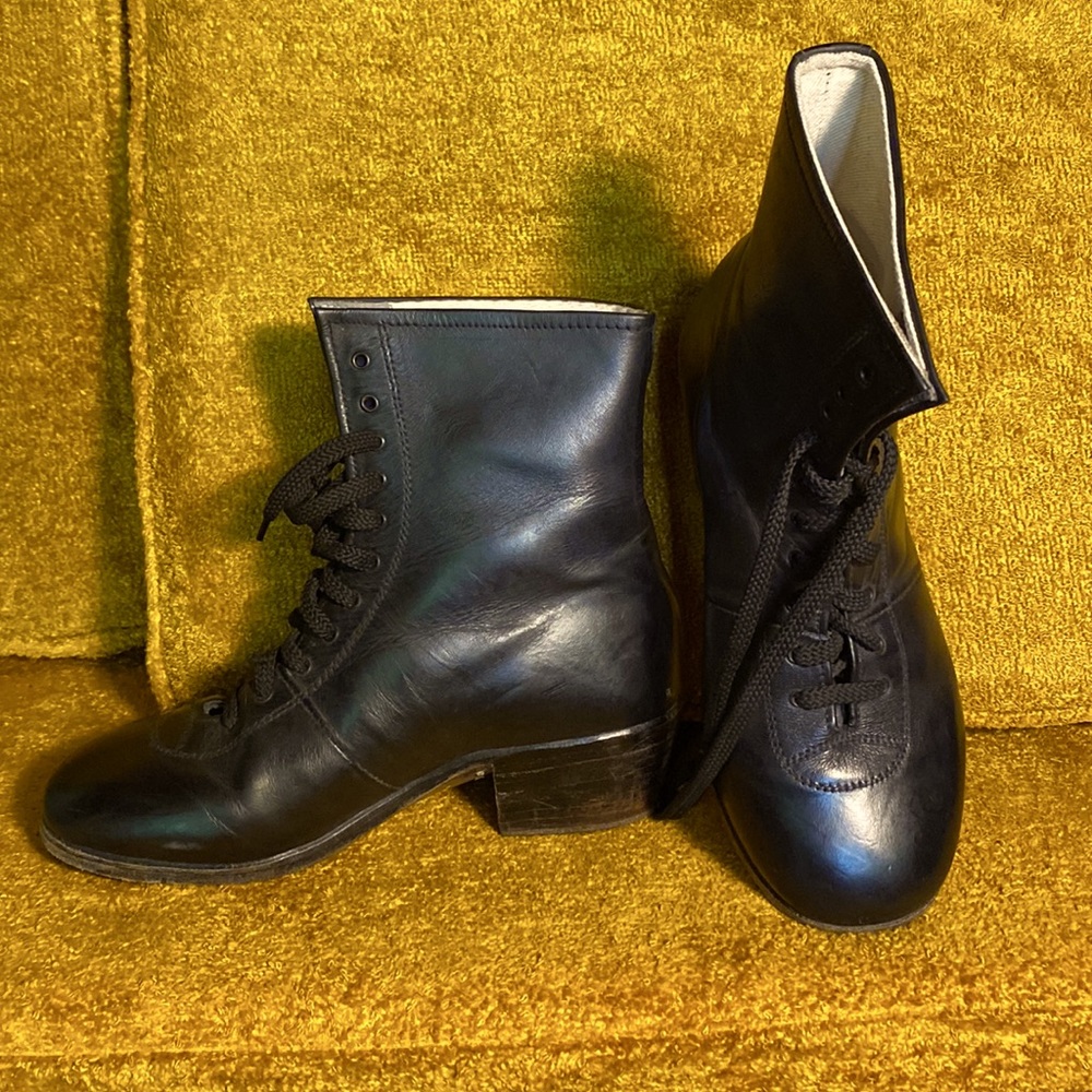 Hand cobbled leather boots